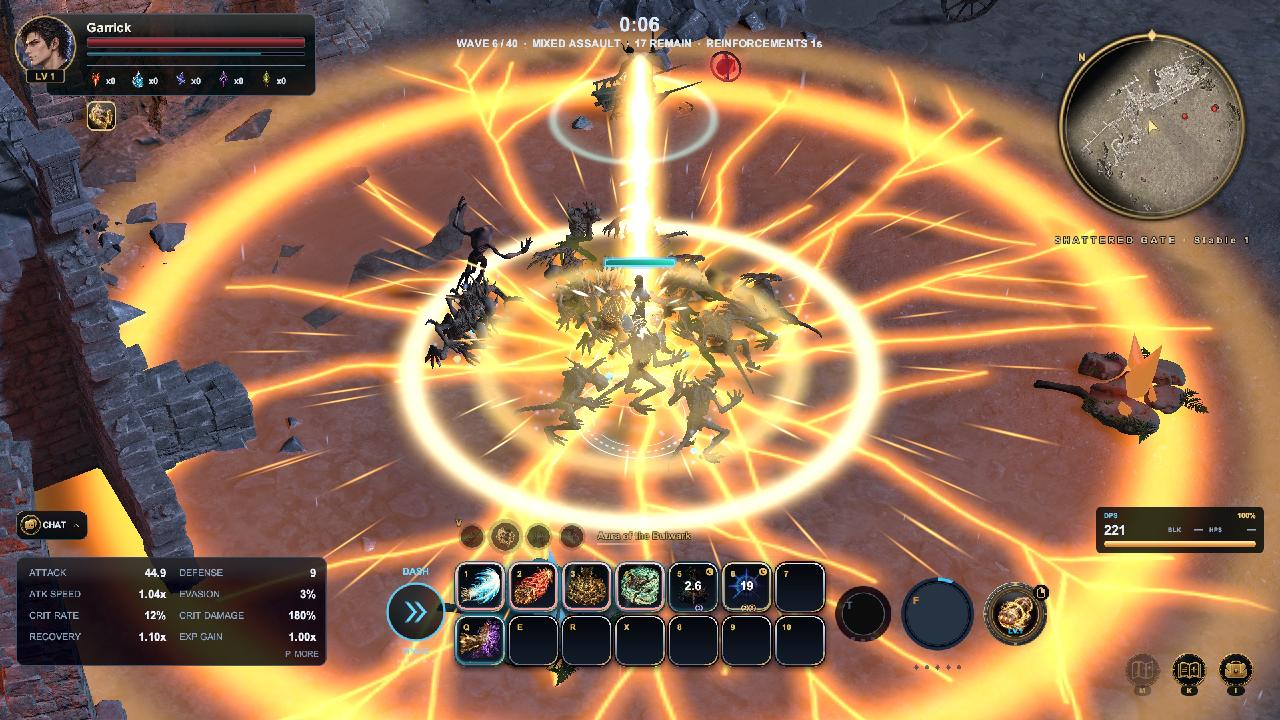 The Vanguard's Ki Nova completed with Full Moon: a giant golden ring of ki and cracks of light burst through the monsters at the Shattered Gate.